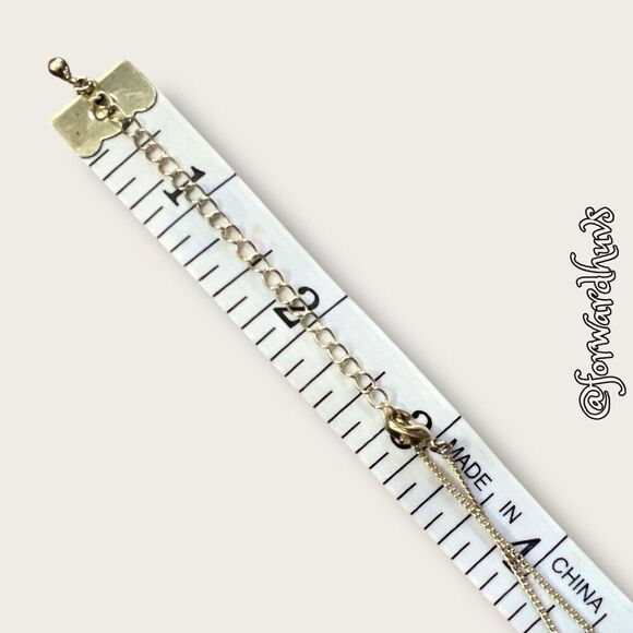 Raw Cut Light Green Stone Necklace | Gold-tone Chain - Picture 8 of 10